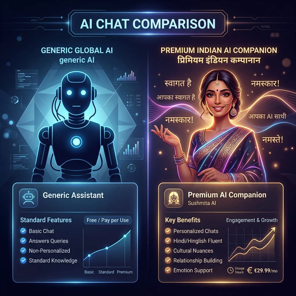 HeartEcho vs Character AI comparison India 2026 Hindi support pricing
